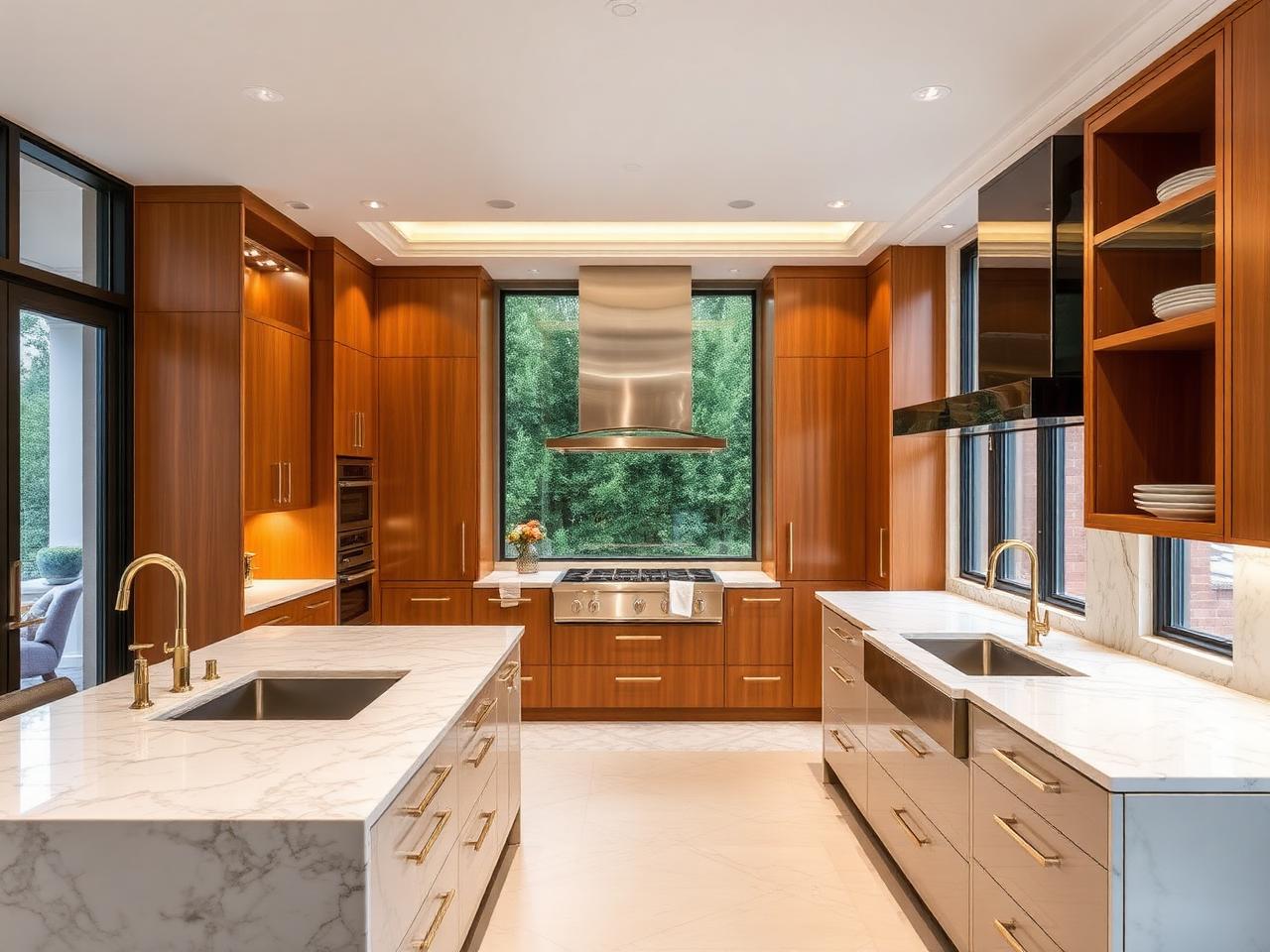 Marble & Walnut Kitchen